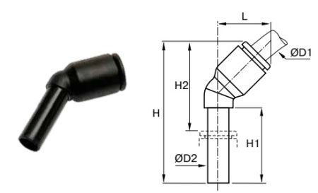 45° PLUG-IN D6 TAIL D6